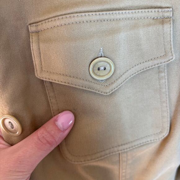 Vintage khaki trench cropped jacket size small made in France military - Picture 6 of 8